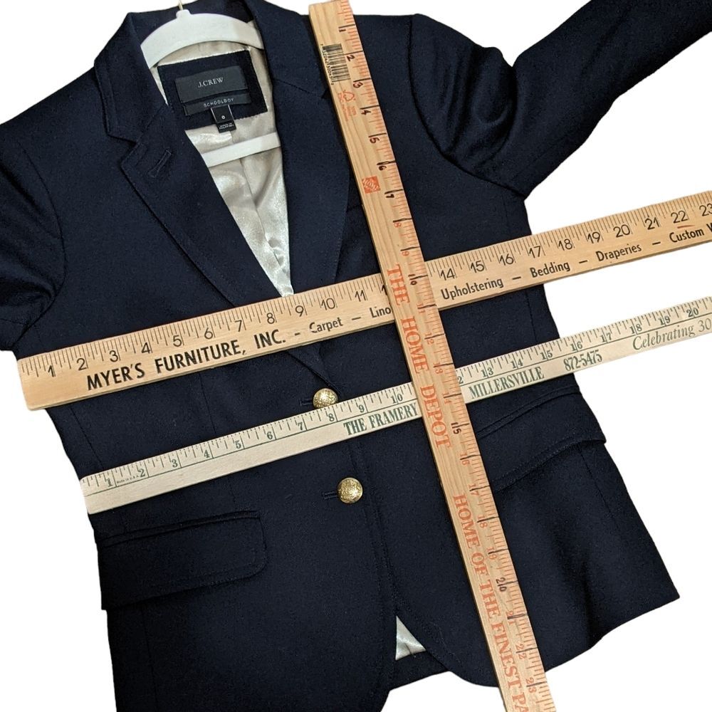J. CREW Original classic schoolboy navy gold button wool blend 28233 blazer 0 - Picture 2 of 12